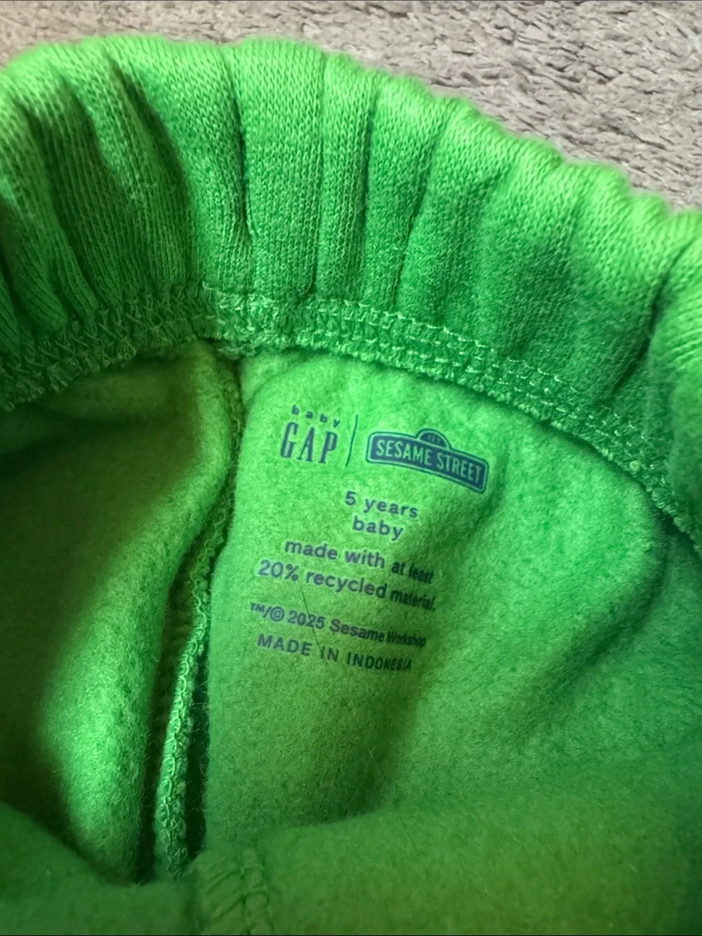 GAP Green Kids Sweatpants with Sesame Street Character Prints